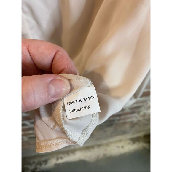 Pretty Chicago Beige/ Off-White Long Sleeve Button-Down Blouse Women’s Size XL - Picture 6 of 7